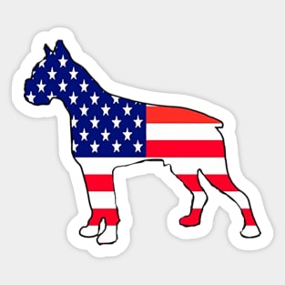 4th of July - Patriotic Dog Flag - T-Shirt Sticker